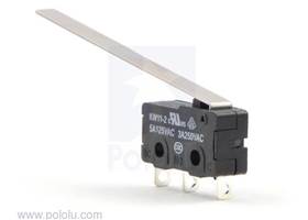 Snap-action switch with 50mm lever 3-pin, SPDT, 5A
